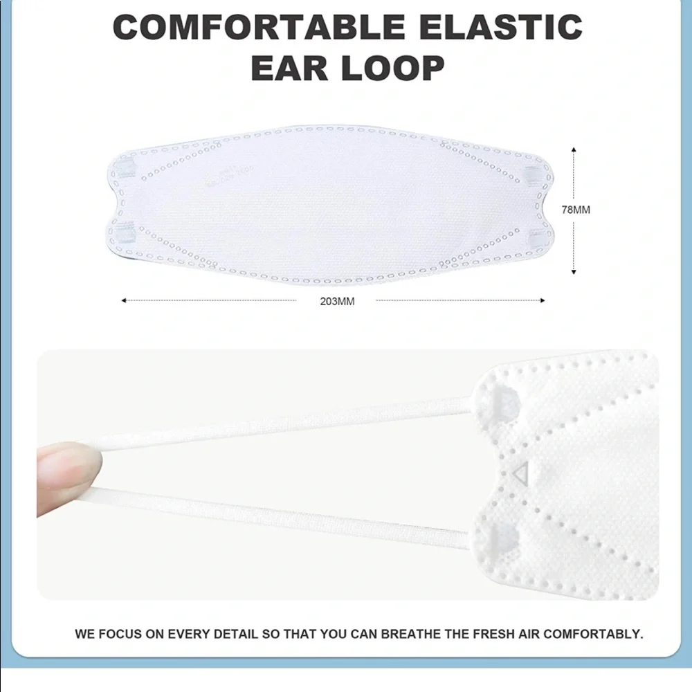 50PCS 3D Disposable 5-COLOR 4-Layer Face Masks For Adult Individually Pa…